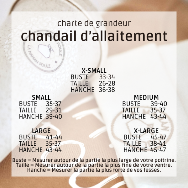 charte de grandeur chandail dallaitement elona maternite