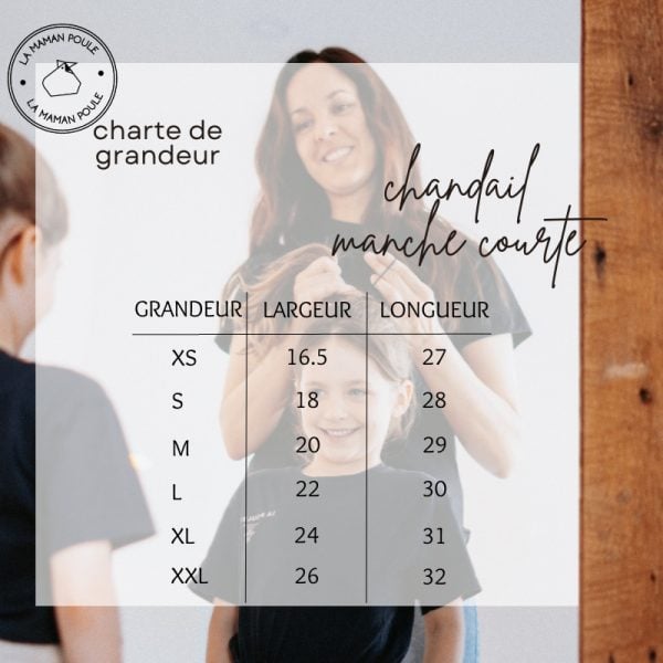 charte de grandeur chandail manche courte adulte 3