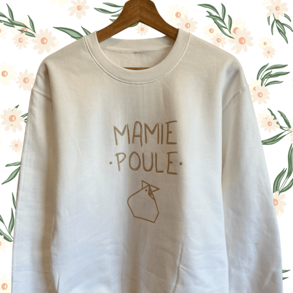 crewneck blanc mamie poule twinning